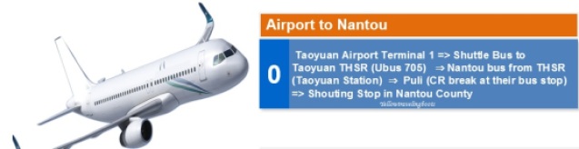 Transportation from Taoyuan Airport to Nantou